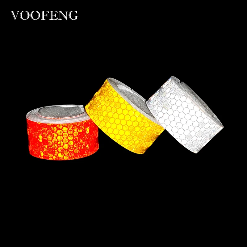 

VOOFENG 25mmX3m Solid Reflective Tape Car Sticker Warning Tape for Bike Auto Motorcycle Decoration Road Safety Red White Yellow