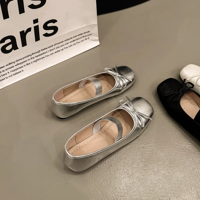 

Kids'Casual Shoes Pumps Low-heeled Princess PU Leather Shoes Spring Shoes For Girls Velcro Anti-slip Silver Shoes Size 26-37