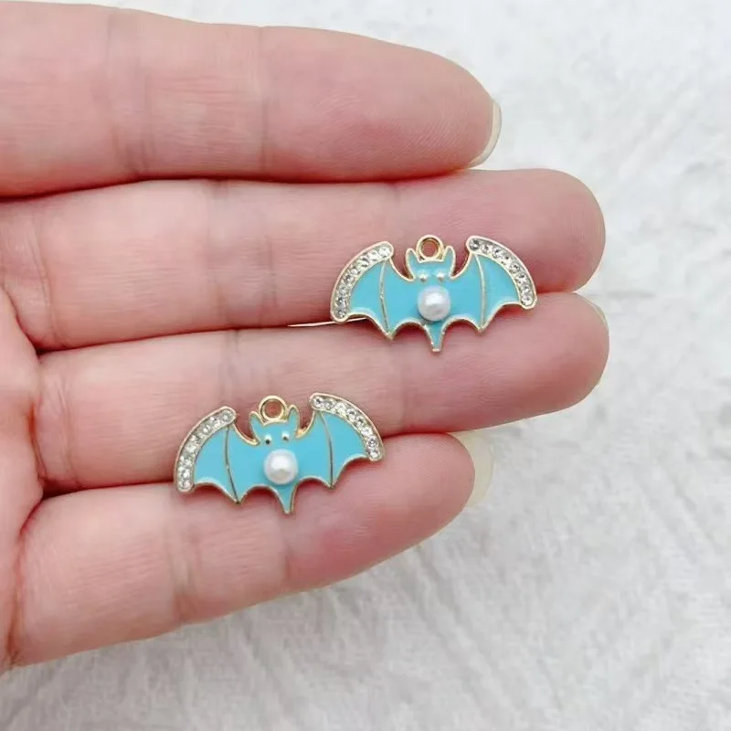 10pcs Cross border Halloween Bat Series DIY Jewelry Accessories Earrings Pendants Keychains Necklace Pendants view 4