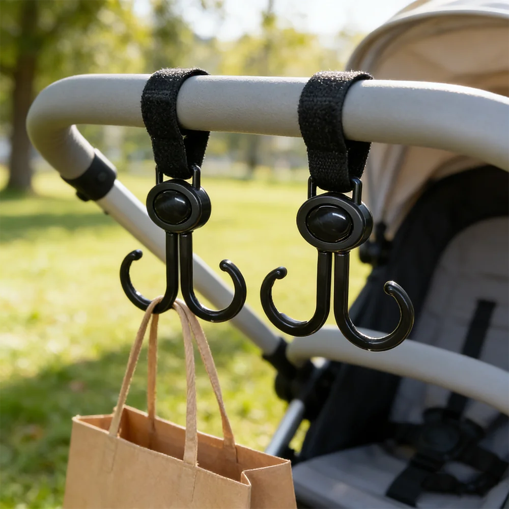 Baby Stroller Hooks Heavy Duty Hanging Organizer Universal Stroller Bag Hooks for Pram Pushchair