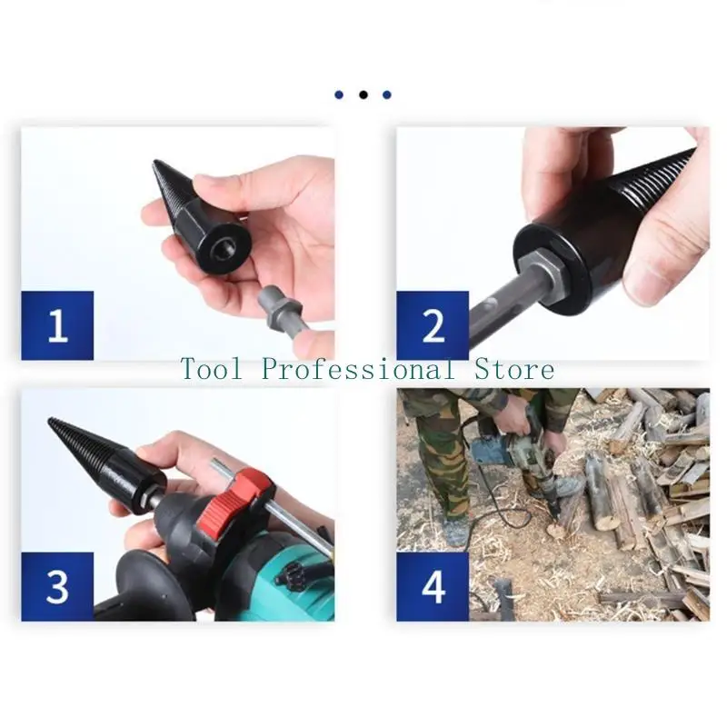 57QF الثقيلة المسمار الحفر الكهربائية مخروط سائق مقبض مربع مقبض دائري عرافة عرقوب الخشب تقسيم السجلات بت الحفر 32-42 مللي متر