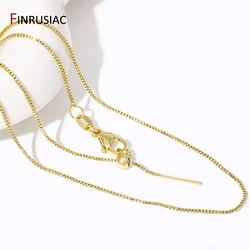 18K Gold Plated Brass 45 cm Box Chain For DIY Necklace Making,0.8 mm Thin Link Chain with Lobster Clasps Chain Handmade Findings