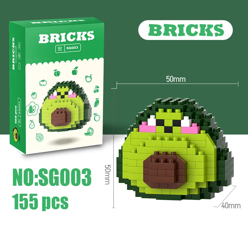 Fruit Building Blocks Educational Toys Strawberries, Watermelons, Cherry Assembly Small Ornaments Children's DIY Teaching Toys