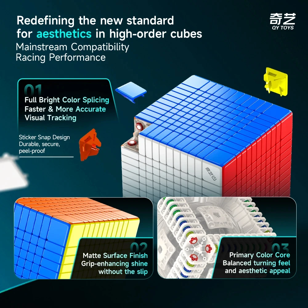 [CubeFun] QiYi 11x11 M الكرة الأساسية ماجيك المغناطيسي مكعب السرعة QY Magico Cubo المهنية لغز لعب ألعاب للأطفال للهدايا