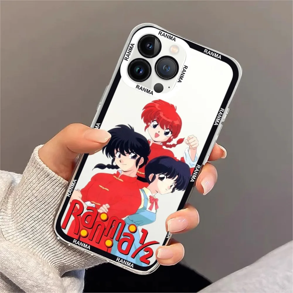 Cartoon Ranma 1 2 Phone Case For iPhone 11 12 Mini 13 14 15 Pro Max Transparent Shell