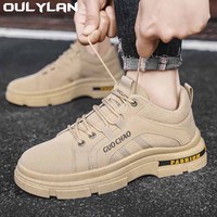 Oulylan 2025 Anti Slip Work Shoes Fashionable Men Outdoor Hiking Shoes New Men's Casual Sneakers Comfortable