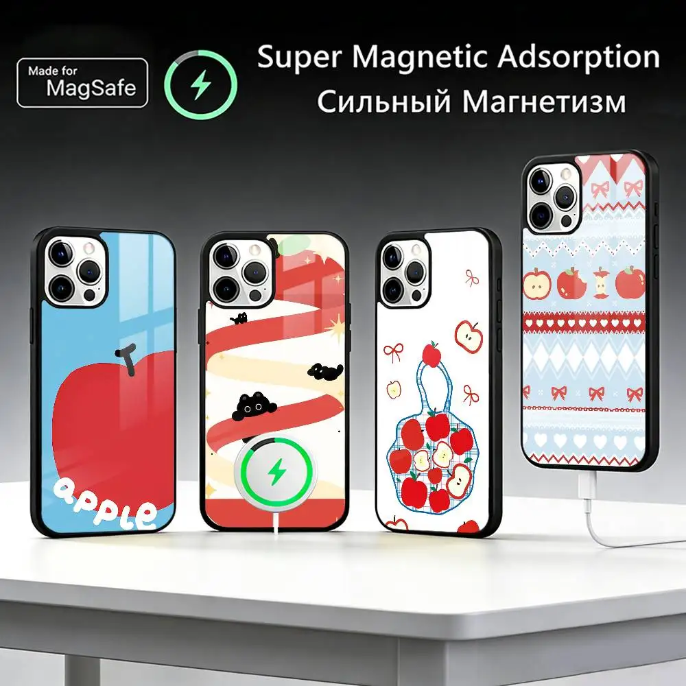 

Чехол для телефона с милым мультяшным рисунком A-Apple для IPhone 17 16, 14, 13, 12, 11 Plus Pro Max Plus, чехол с беспроводным зарядным устройством, принципиально