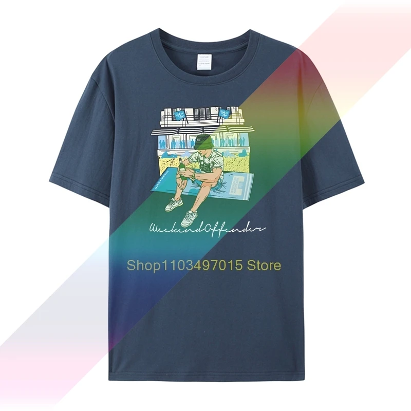 Discount 10% Weekend Offender T Shirt Blue Cafe Del Mar Jersey Ultras Retro Style Round Tee Shirt