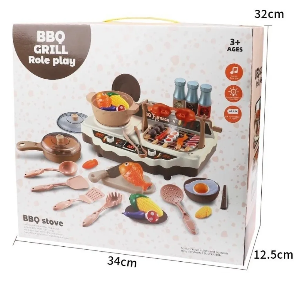 Jouets de cuisine pour enfants 36 en 1, effet de pulvérisation avec son et lumière, jouets de cuisine, cuisinière à gaz, Cosplay, imitation de cuisine, jouets de jeu