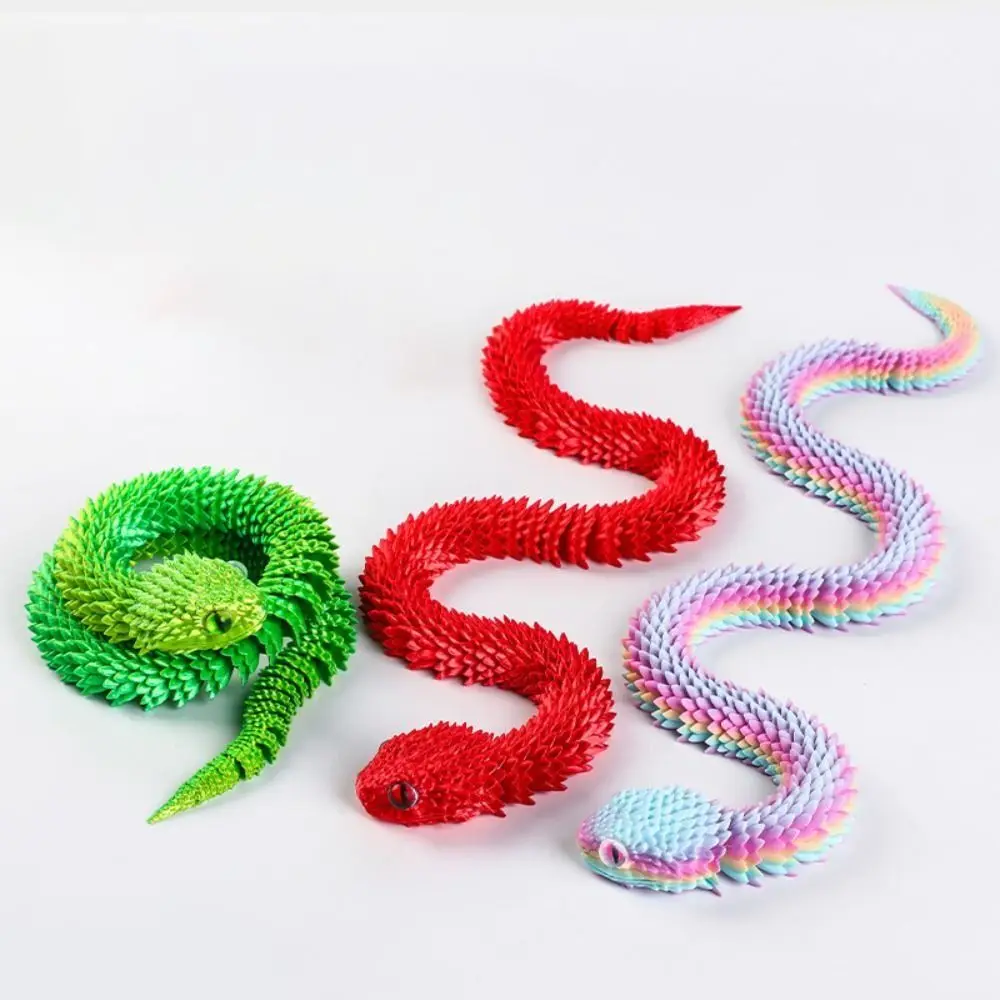 Realistic 3D Printed Snake Multicolor 30/45/60cm Simulated Snake Ornament Simulation Rotatable Animal Simulation Model
