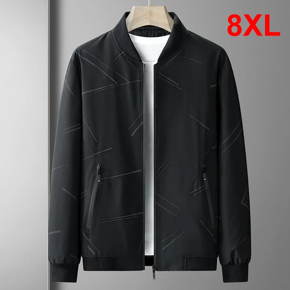 

DIANRUO Большие размеры 8XL Бейсбольная куртка Мужская весенне-осенняя куртка-бомбер Модное повседневное пальто с круглым вырезом 한국인 리뷰 많은 남자옷