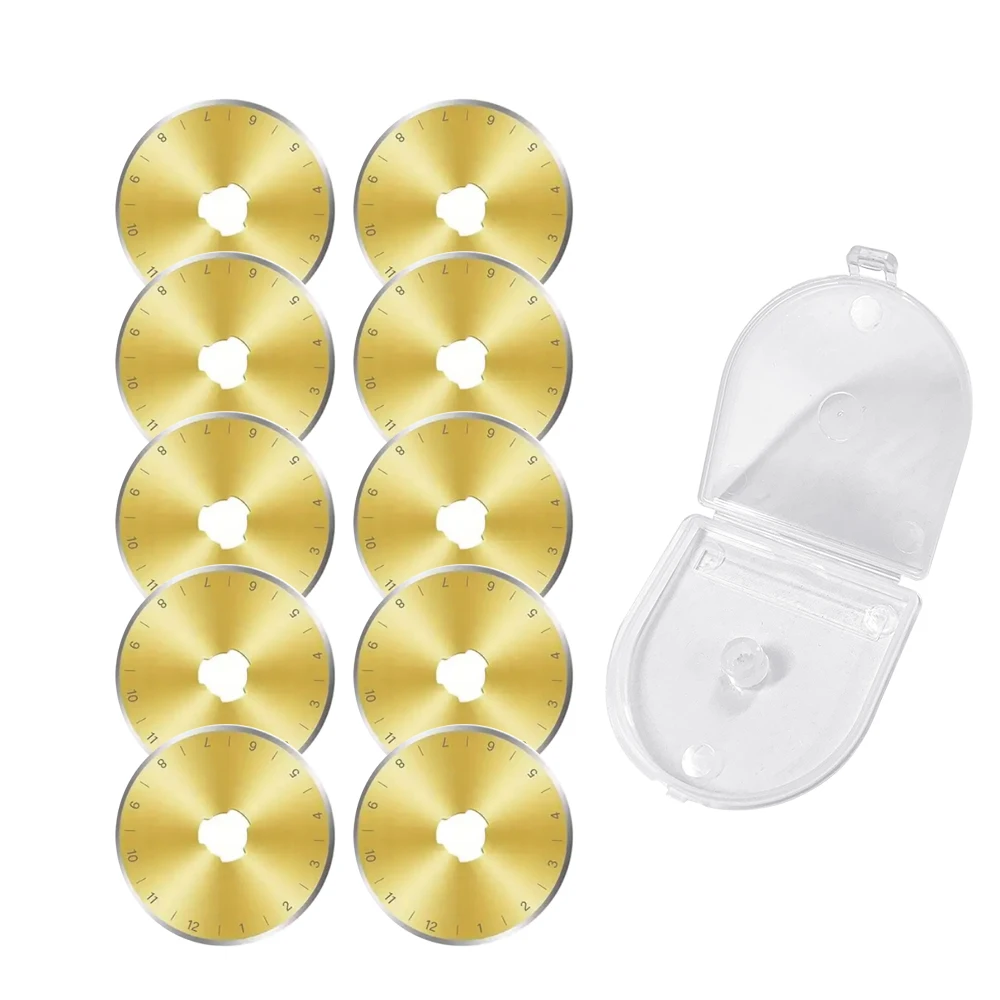 شفرات قطع دوارة 45 مم 10 قطع، مطلية بالتيتانيوم، شفرات بديلة للخياطة، اللحف، سكرابوكينغ، قماش مقطوع، ورق #5