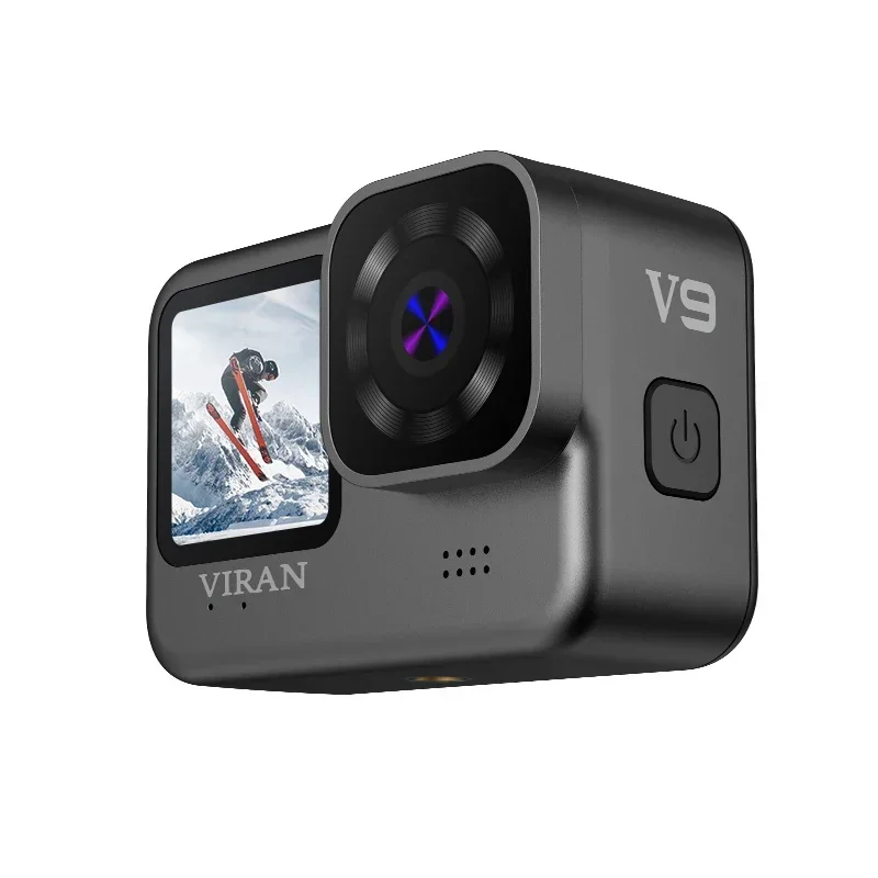 수중 방수 헬멧 캠코더 드라이브 녹음기, 4K 30FPS 액션 카메라, 12MP Wi-Fi 손떨림 방지 V9, 리모컨 스크린 포함