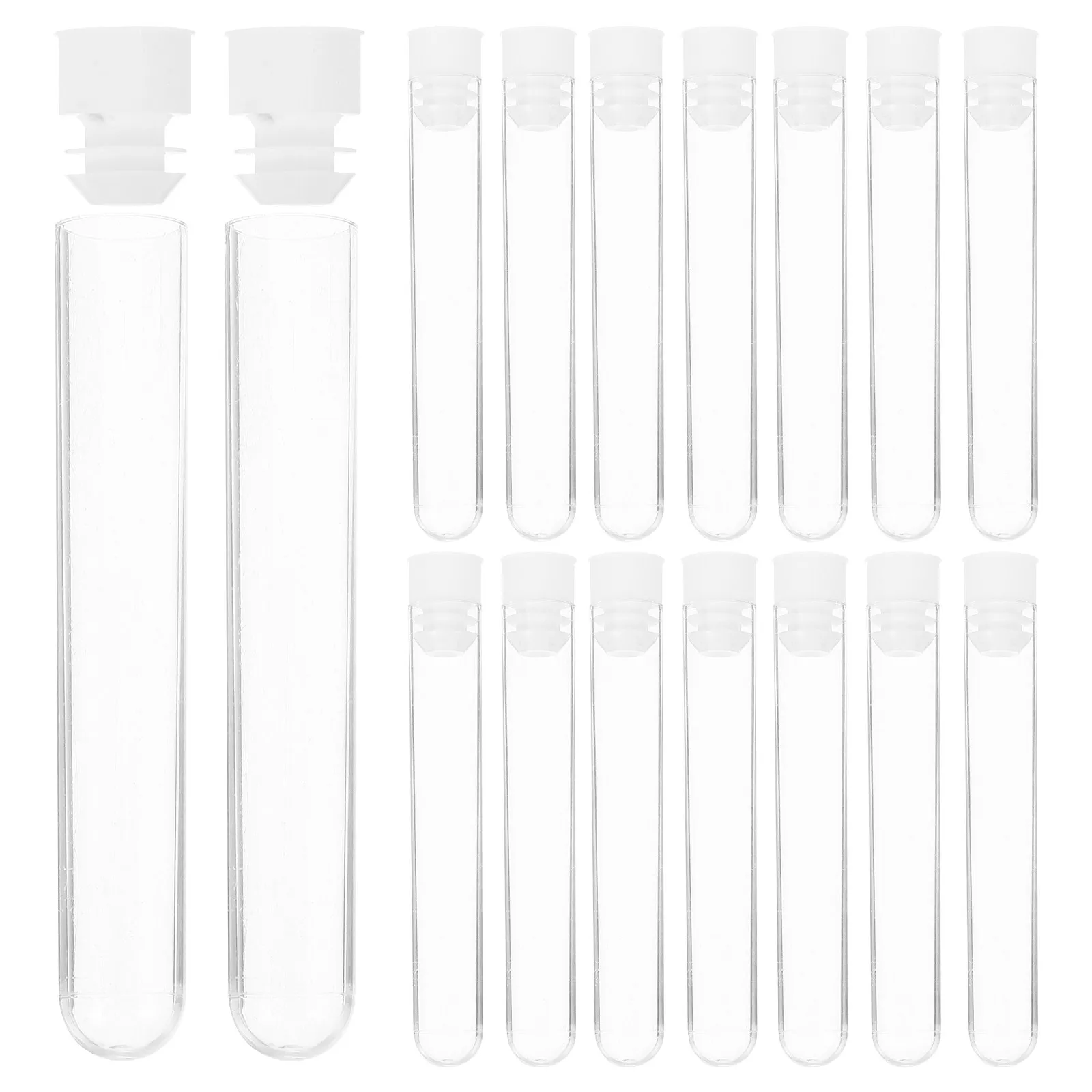 50Pcs Test Tube Plastic Clear 16x100mm Compact Screw Cap Leakage Proof for Lotion Gel Travel Test Tube