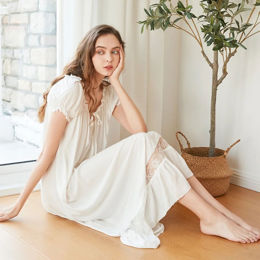 

Summer New Style Short Sleeve cotton Nightgowns Female Night Dress For Woman Sexy Sleepwear Nightie Nightwear For Ladies