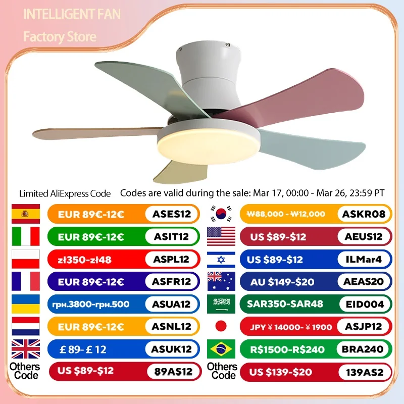 IFF Ceiling Fans with Light and Remote Control Indoor Furniture for Bedroom and Restaurant in Summer