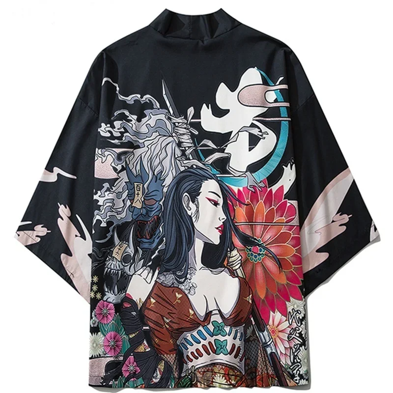 Japanese Kimono Man Streetwear Style Haori Women 2024 New Japan style Fashion Kimono Japanese Kimono Man Yukata Samurai Clothes