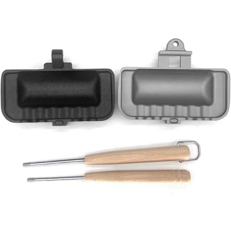 Sartén para hornear sándwich de doble cara, sartén para acampar, fabricante de queso, sandwichera, sartén abatible