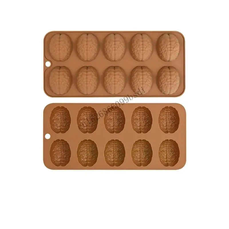 

11ua 2pcs Fondant шоколадные плесени мозг Силиконовые формы Mousses Cake Decormation Tool Soap Less легко для очистки для