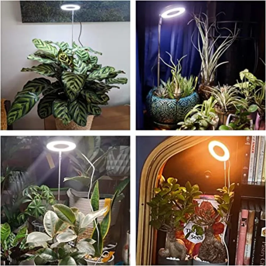 Plant Grow Light, 48LEDs Full Spectrum Grow Lights for Indoor Plants, Height Adjustable Grow Lamp with Base, 3 Optional Spectru