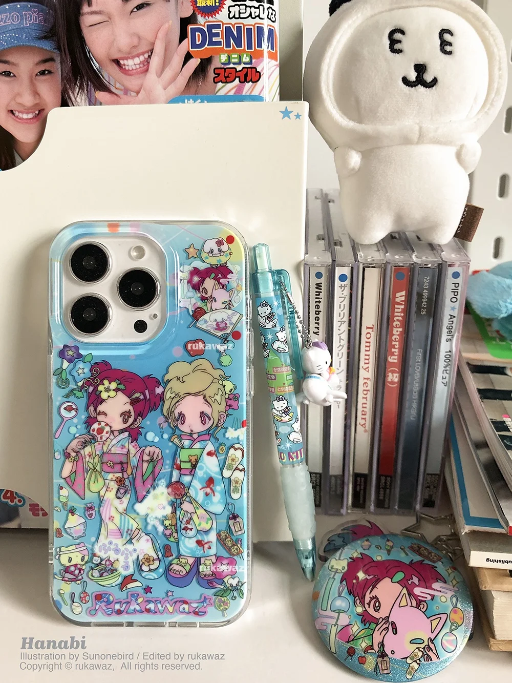 

RUKAWAZx оригинальный двухслойный милый летний чехол для телефона с фейерверком Goldfi для iPhone 7/6/5, большое отверстие IMd ell