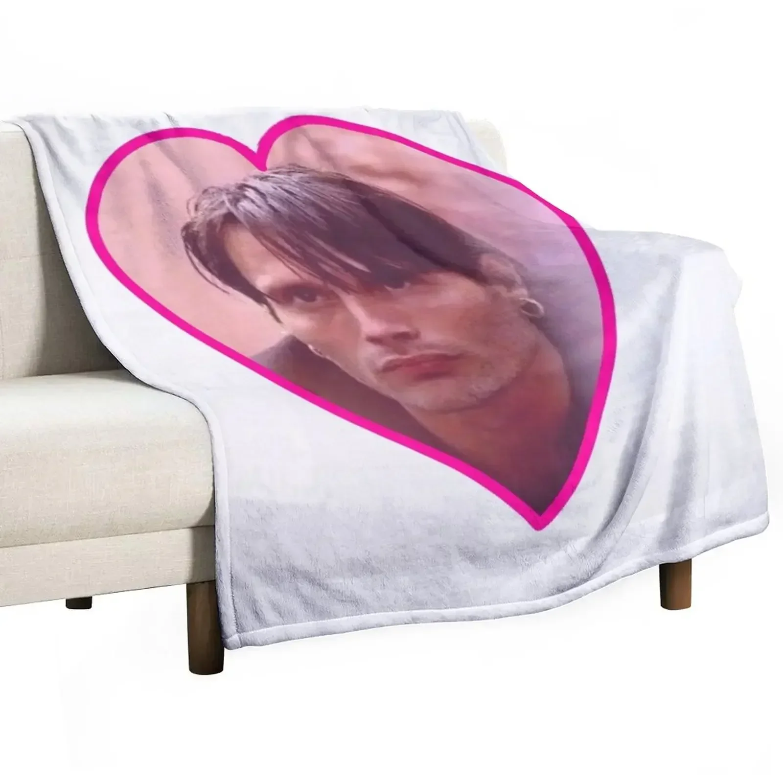 Young Mads Mikkelsen Throw Blanket Soft Polar anime Large Furrys for sofa Blankets