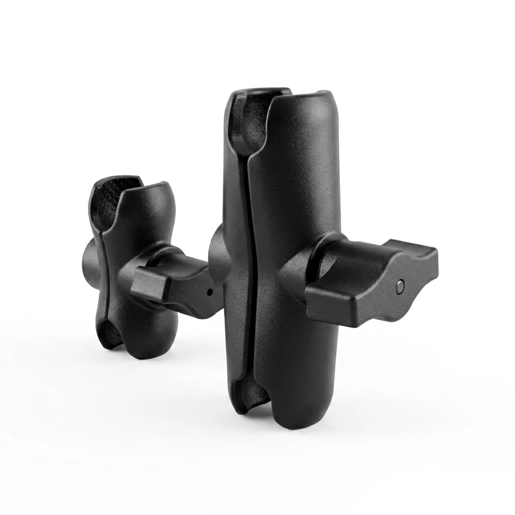 Aluminiumlegierung Doppel-Sockelarm Kompatibel mit 1 Zoll (25mm) Kugelkopf RAM-Halterungsarm für Motorrad-Handy- und Kamerahalterung – Detail 1