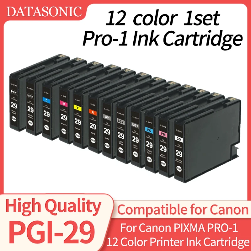 

DAT 12PK For Canon PGI-29 PGI29 Ink Cartridge Pigment Compatible For Canon Ink PIXMA PRO - 1 Printer Pro1