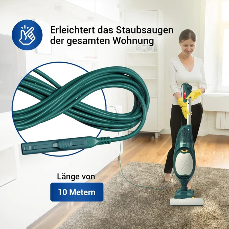 Pièces d'aspirateur de câble d'extension pour Vorwerk Kobold VK140 VK150 FP140 FP150-10 mètres prise UE