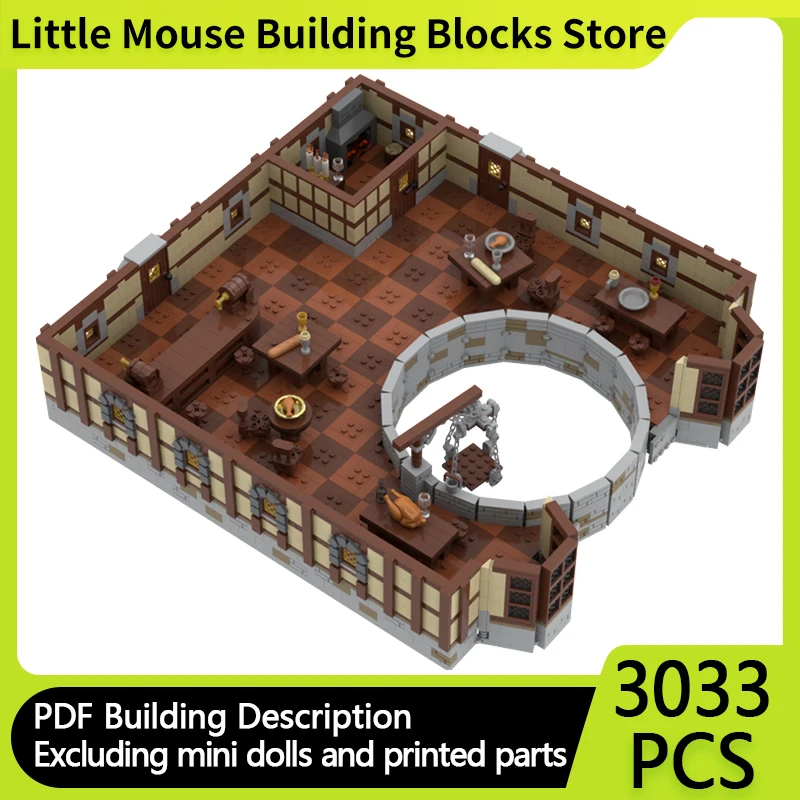 

Medieval Castle Model MOC Building Bricks Underground City Inn Modular Technology Gifts Holiday Assemble Children Toys Suit