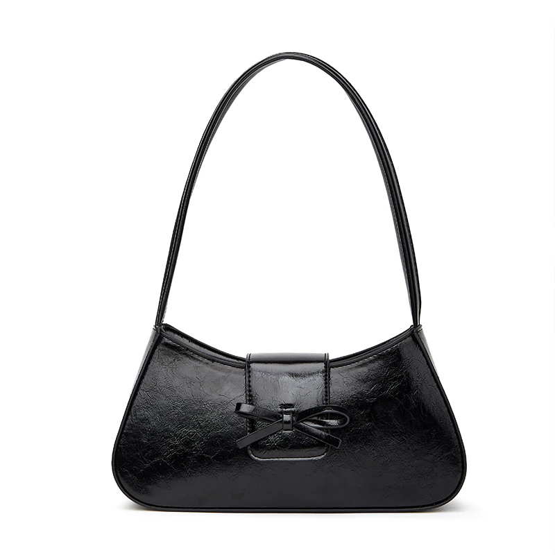 Schultertasche, Nischen-Luxus, Stilvoll, Schleifen-Dekoration, Unterarm-Baguette-Tasche – Detail 4