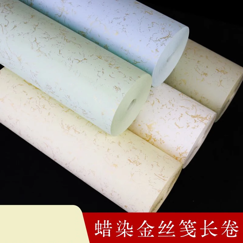 

Colorful Batik Gold Dot Long Scroll Xuan Paper Calligraphy Practice Half Ripe Rice Paper Chinese Style Regular Script Rice Paper