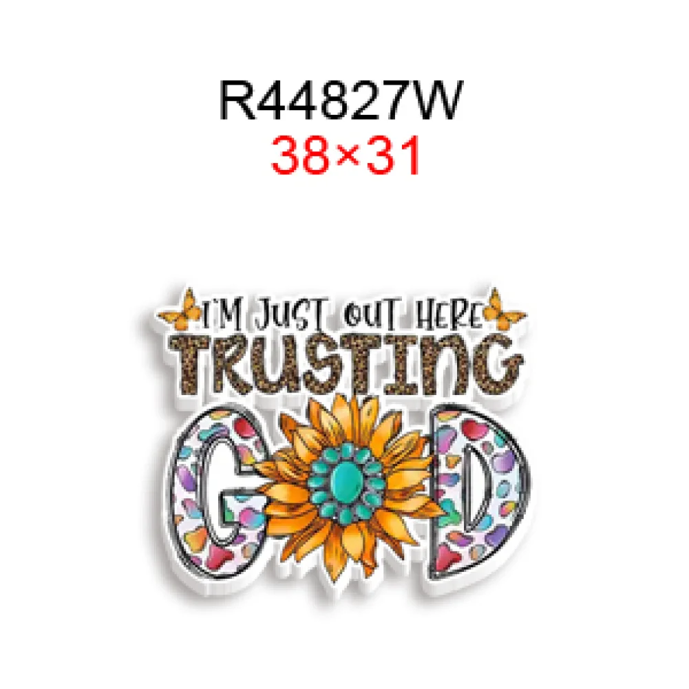 God Leopard Print Resin Planar Jesus Christ Transparent Glitter Acrylic Flatback for Charms Keychains Badge Craft Supplies Phone