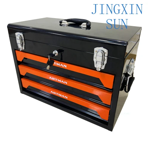 Portable 3 Drawer 4 Layer Steel Toolbox 20 Inch Multifunctional Tools Storage Latch Storage Tray Carry Handle OEM Customizable