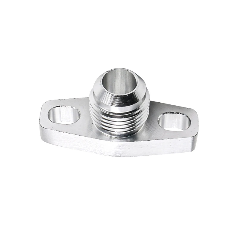 AN10 Turbo Oil Return Drain Flange Adapter Kit For Garrett GT28 GT30 GT35 T25 With M8X1.25Mm Bolts Silver