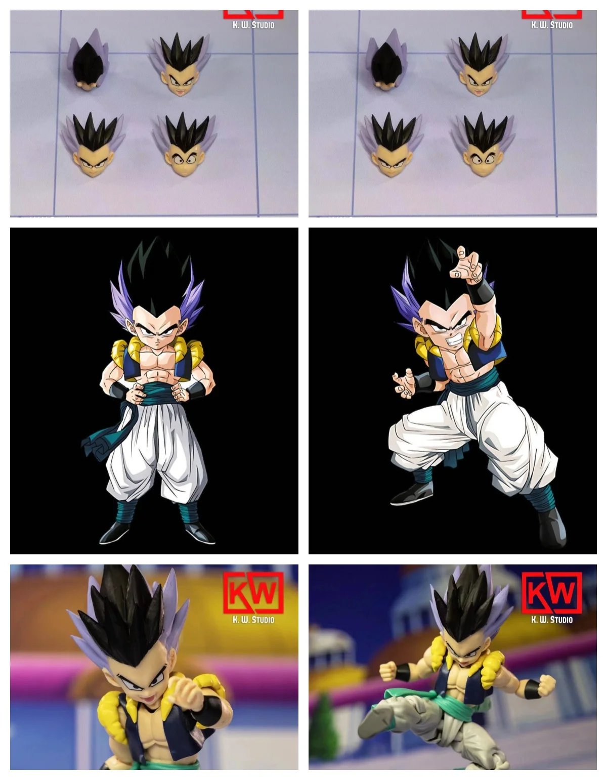 

В наличии KW Studio Dragon Ball S.H.Figuarts Shf Gotenks Аксессуары для головы Ssj3 + комплект базовой формы Аниме Фигурки Модель игрушки
