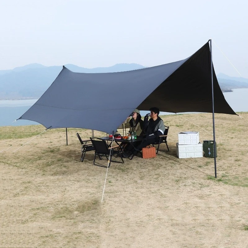 

Vinyl canopy tent outdoor Internet celebrity hexagonal butterfly black windshield ultra-light camping table and chair shade