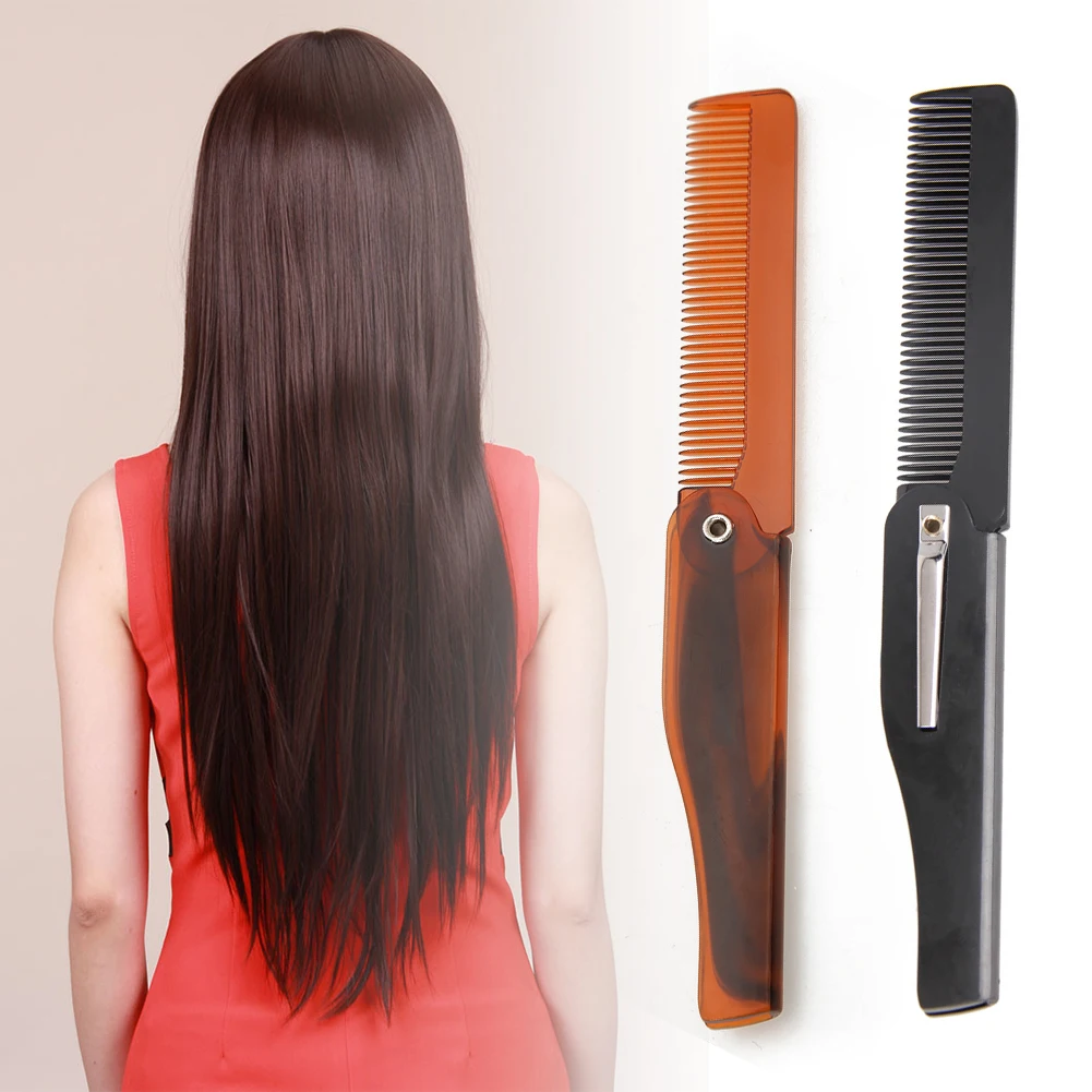 Folding Mustache Comb Small Beard Comb Portable Plastic Hair Comb Knife Shape Fine Tooth Comb for Everyday Hair Care - Image 3