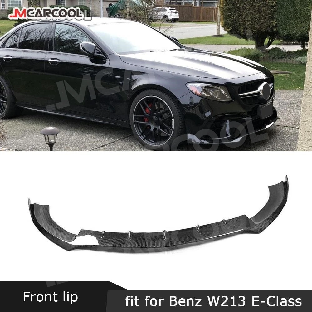 

Carbon Fiber Front Lip Bumper Chin Splitters Spoiler for Mercedes Benz E Class W213 E63 AMG 2017-2019