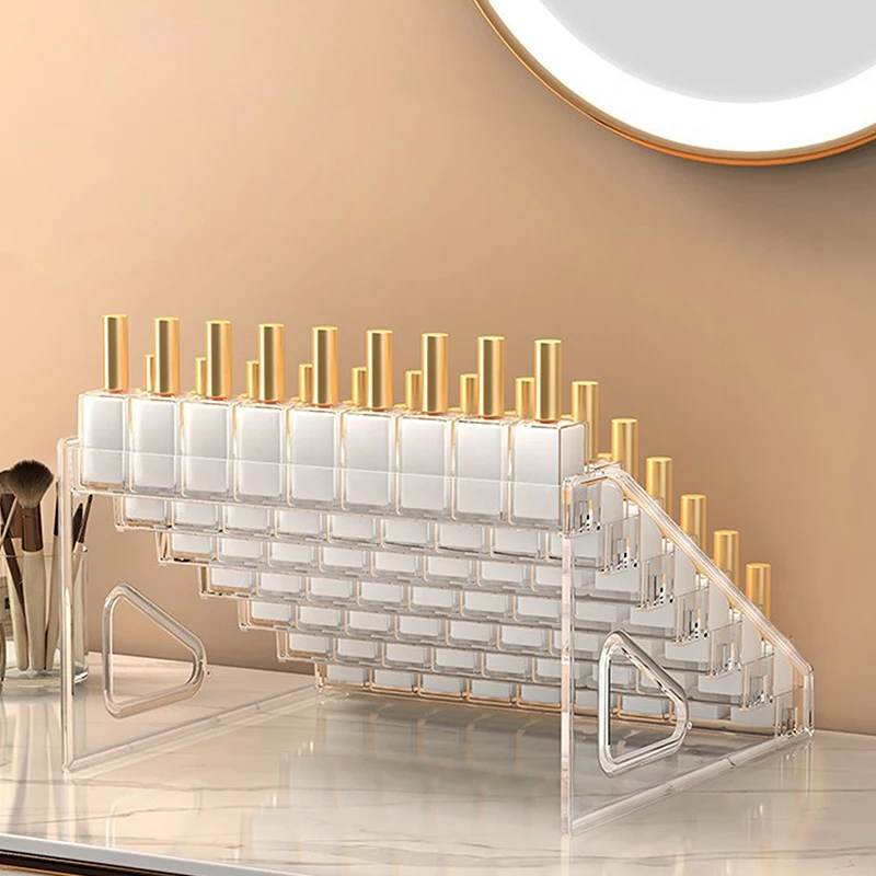 Klarer Acryl-Nagellack-Ausstellungsständer, mehrschichtiges Kunststoff-Aufbewahrungsregal, UV-Gel-Regal, schnell zu installierende kosmetische Maniküre-Aufbewahrung