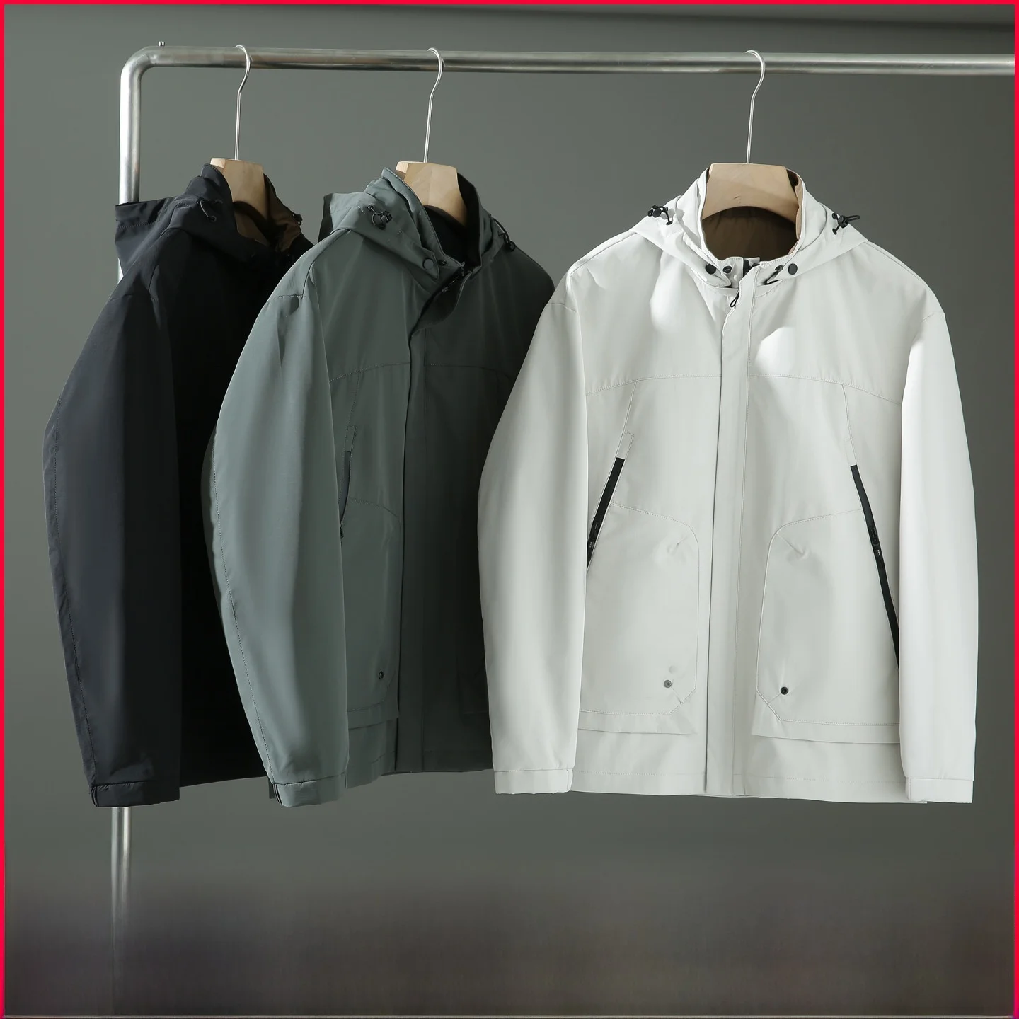 

Мужская куртка с капюшоном, новая осенняя модная спортивная ветрозащитная рабочая одежда на открытом воздухе, подходит для длинной свечи на молнии