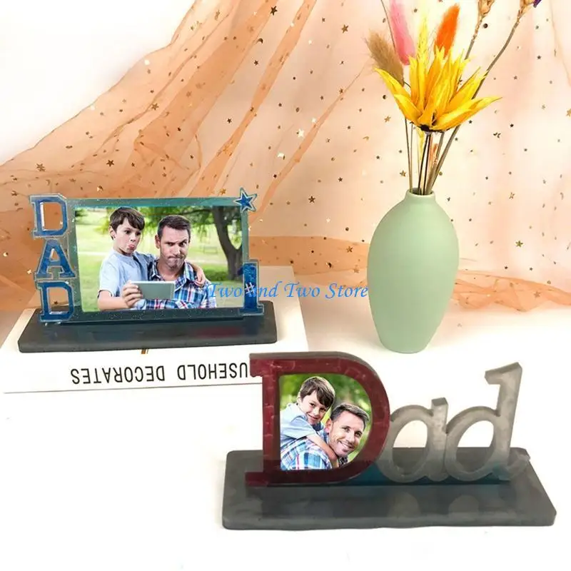 

HX6F 1 Set Resin Epoxy DIY DAD Photo Frame Ornaments Silicone Mold Jewelry Making