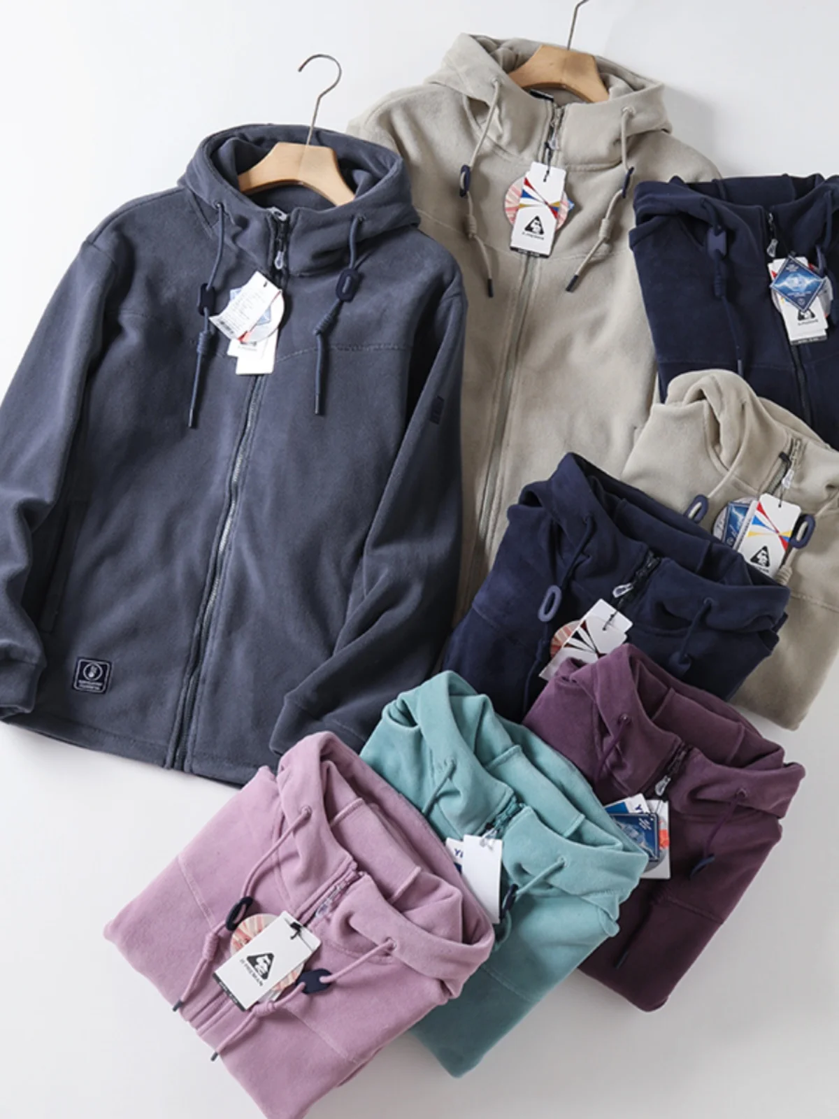 

Classic Outdoor ex Hoodie Windproof Flannel Faionable Urban Sle Long Sve Thiened Sweatirt for Couples