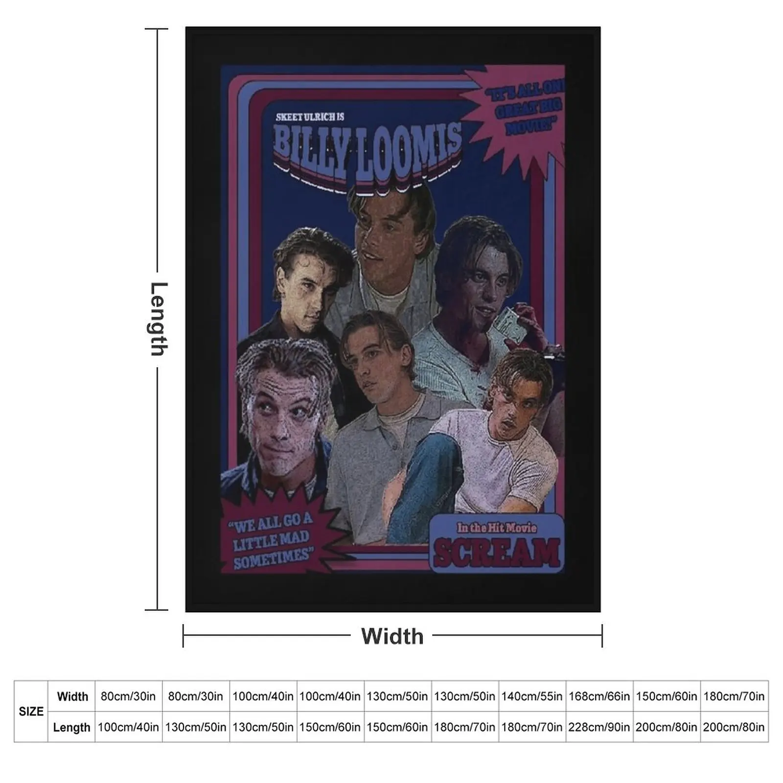 Billy Loomis Throw Blanket couch cozy soft plush fuzzy picnic outdoor blanket