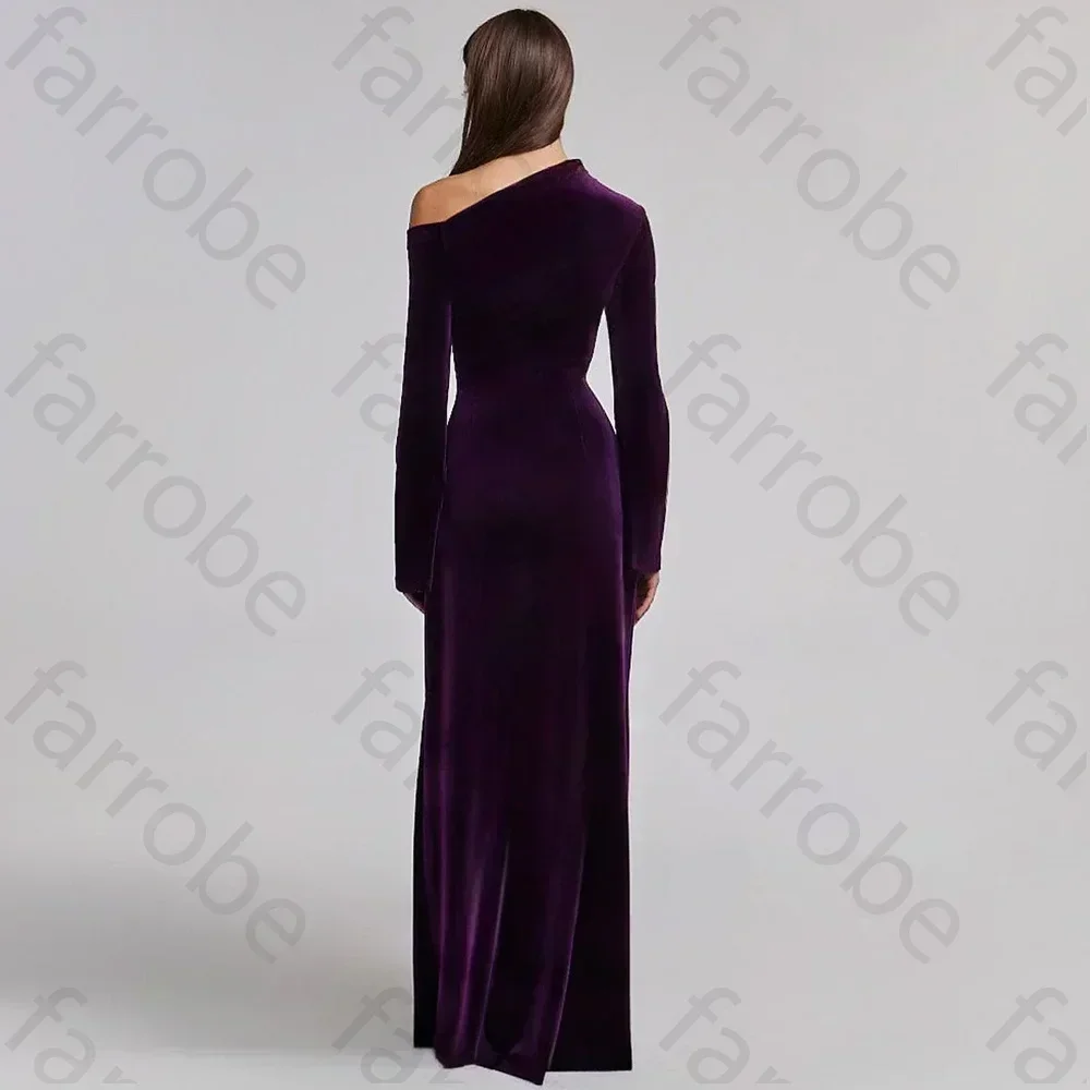 Fluwelen blote schouder a-lijn avondjurken Saoedi-Arabische galajurk formele prachtige hoogwaardige feestjurken voor dames op maat