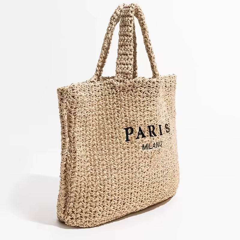 Casual Large Capacity Straw Tote Bag Designer Letters Women Handbags Handmade Woven Summer Beach Bag Big Shopper Purses 2024 - AliExpress 