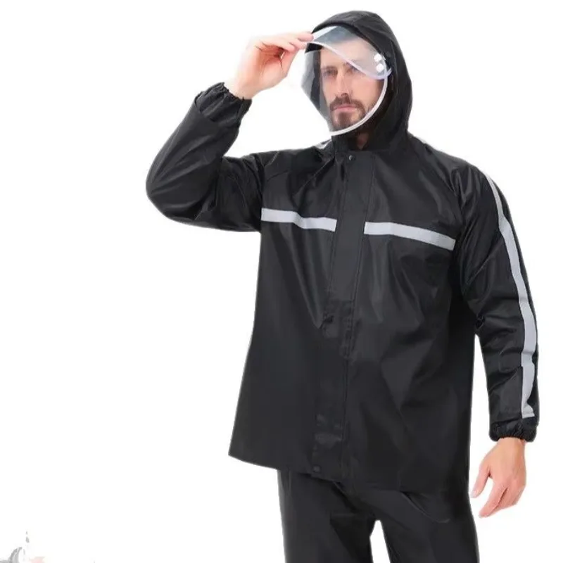 Oxford cloth raincoat, suitable for adult motorcycle riding, electric delivery rider travel and rainy commuting design