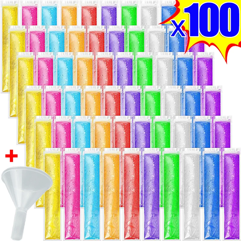 1/100pcs Disposable Ice Popsicle Mold Bags Summer Food Grade Ice Pop Bags DIY Yogurt Ice Cream Juice Smoothie Bag With Funnel