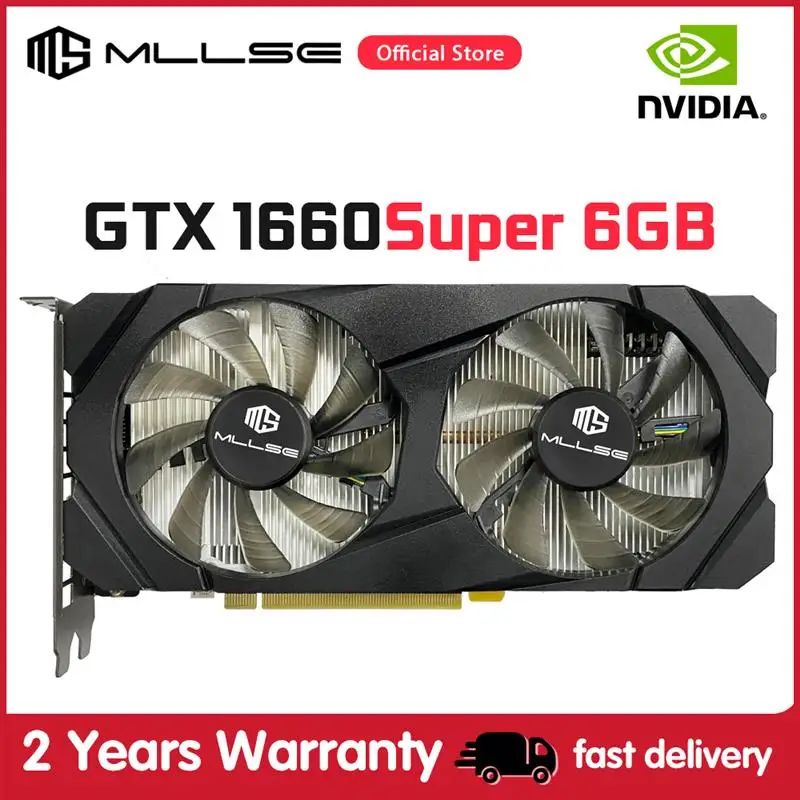 Go MLLSE-Carte vidéo de jeu pour ordinateur de bureau, GTX 1660 Super 1660 Ti, 6 Go GDDR6, 192 bits, PCI-E 3.0 × 16, GPU Gtx série 1660