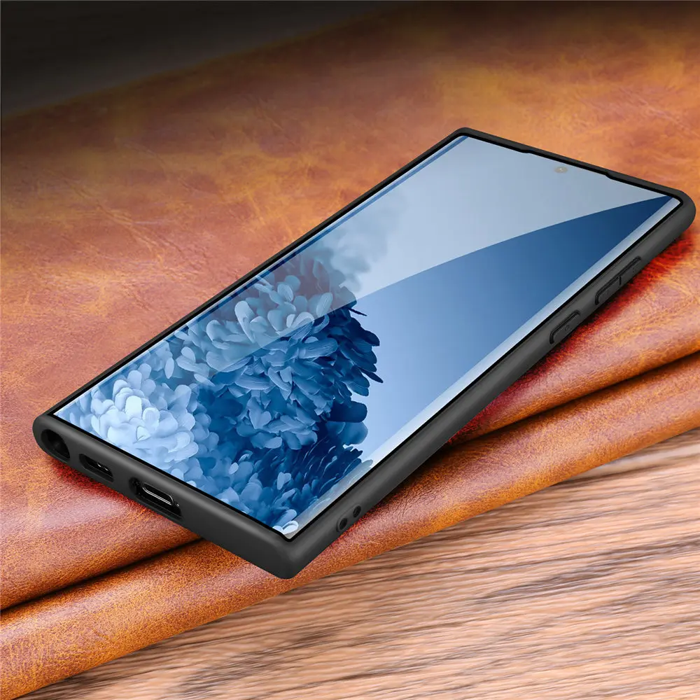 삼성 갤럭시 S25 S25+ S25 울트라 레트로 비즈니스 뒷면 커버용 정품 소가죽 슬림 케이스